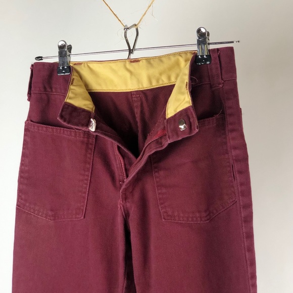 70s Vintage Maroon Jeans/Bell Bottoms - Size Small - Picture 6 of 6